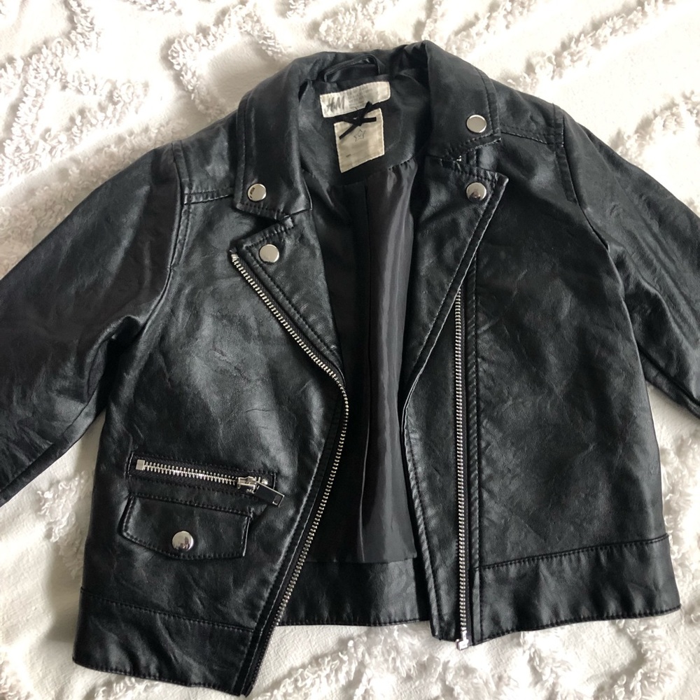 Girls h&m faux leather jacket nwot